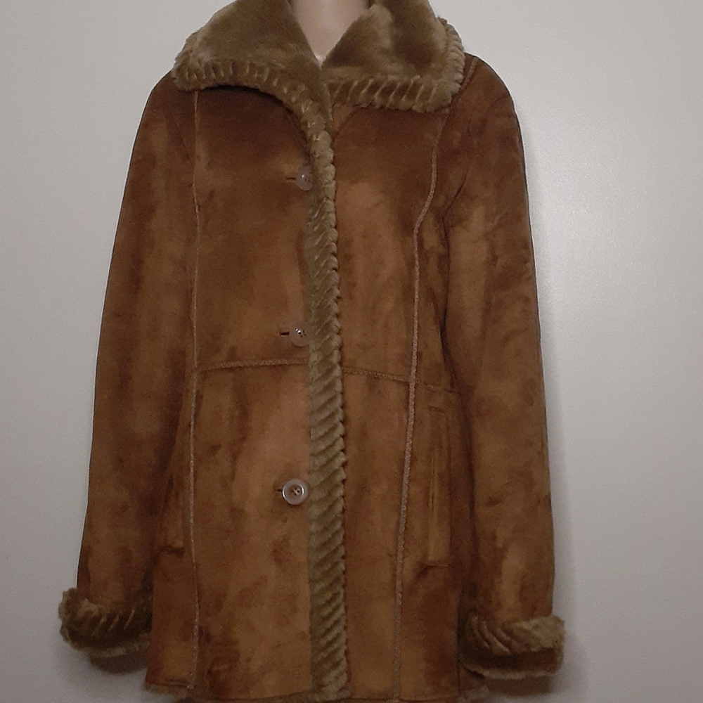 Faux suede coat
